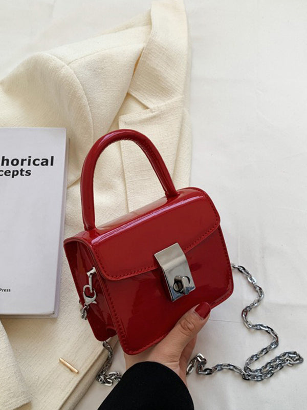 Chains Solid Color Crossbody Handbags