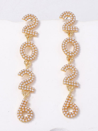 Figure Rhine Stones Shiny Earrings Accessories