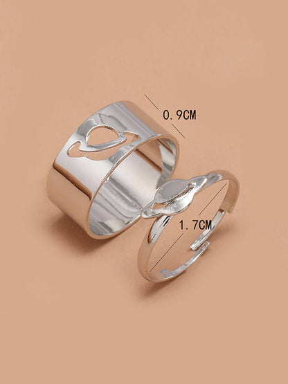 Punk Planet Shape Rings Accessories