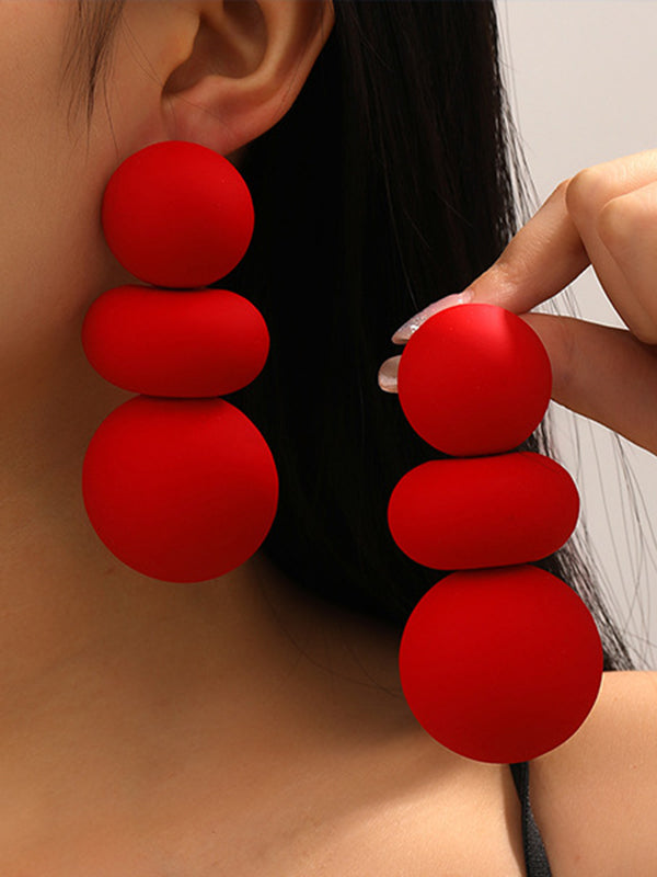 Beaded Geometric Solid Color Earrings Accessories