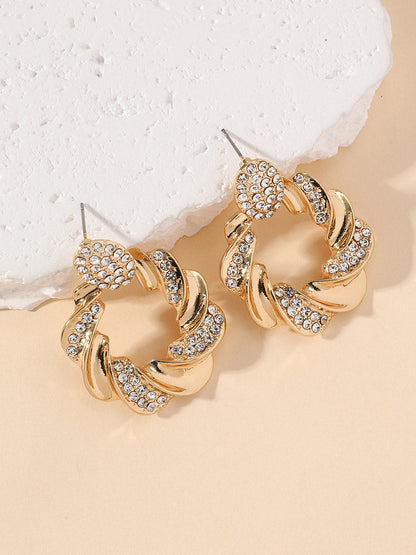 Geometric Rhine Stones Earrings Accessories