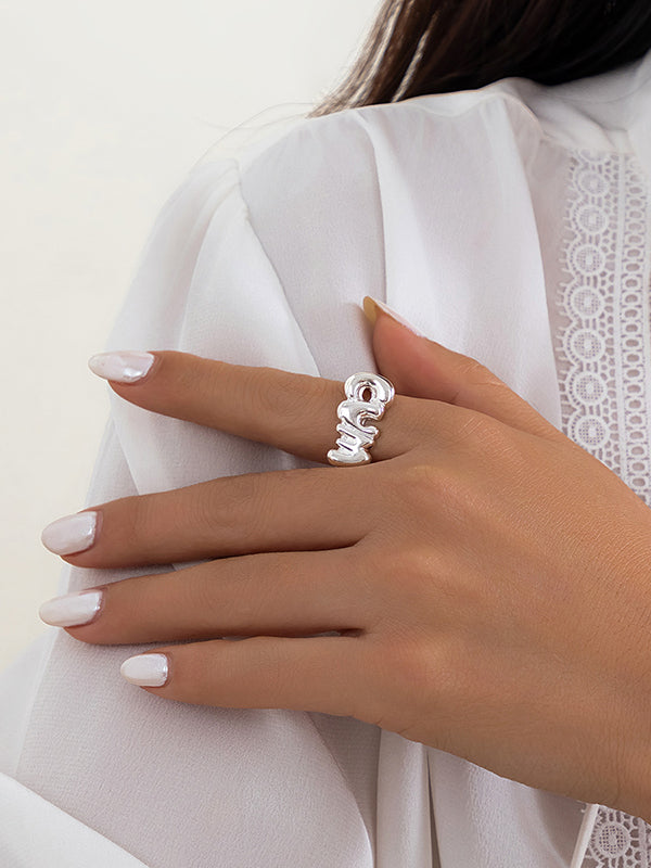 Normcore Adjustable Geometric Hollow Rings Accessories