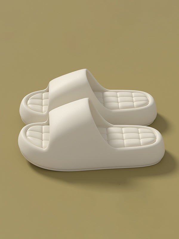 Open Toe Solid Color Platform Shoes Slippers