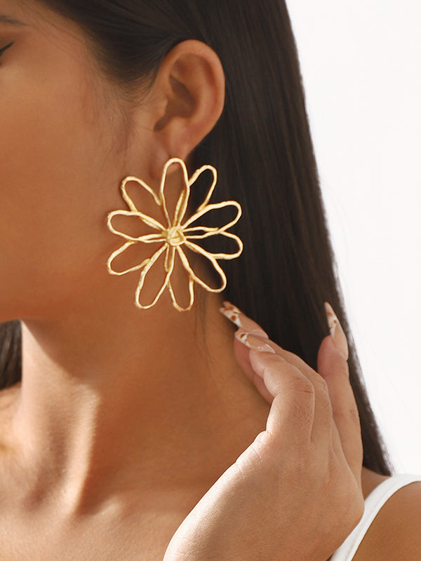 Flower Shape Drop Earrings
