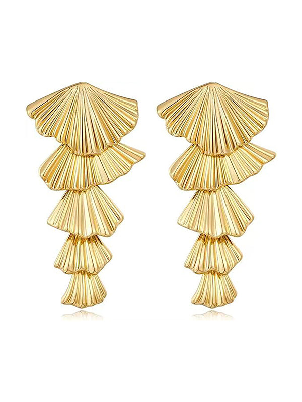 Geometric Tasseled Drop Earrings