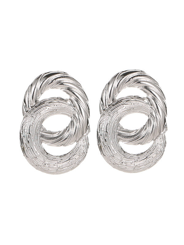 Geometric Hollow Solid Color Drop Earrings