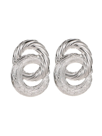 Geometric Hollow Solid Color Drop Earrings