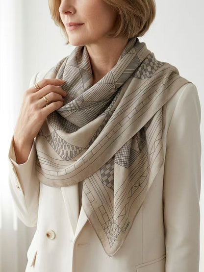Striped Printed Shawl&Scarf