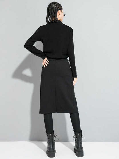False Two Solid Split-Joint Culotte