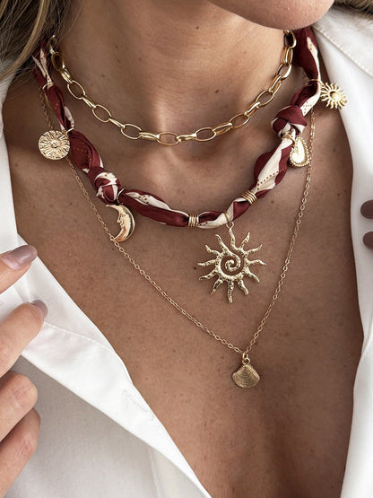 Chains Geometric Layered Necklaces Accessories