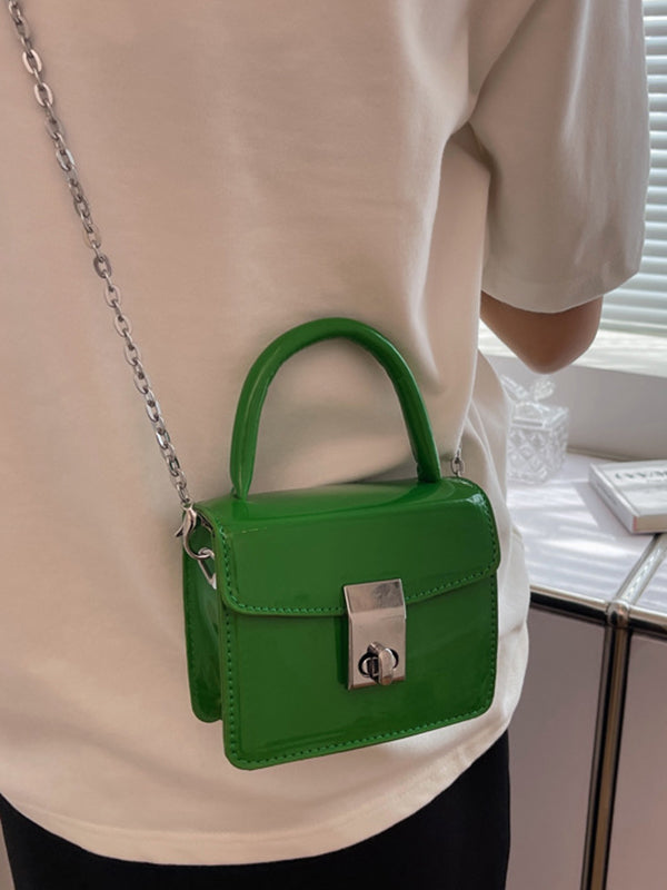 Chains Solid Color Crossbody Handbags