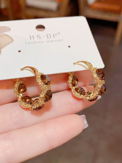 Geometric Rhine Stones Earrings Accessories