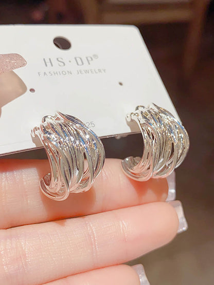 Geometric Solid Color Earrings Accessories