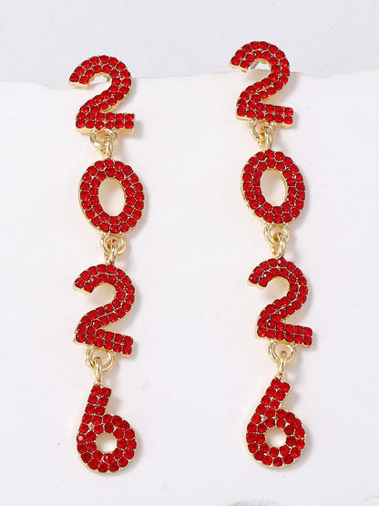 Figure Rhine Stones Shiny Earrings Accessories