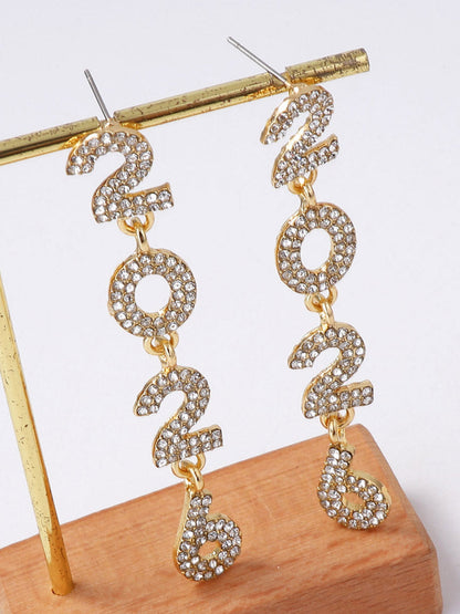 Figure Rhine Stones Shiny Earrings Accessories