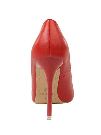 Pointed-Toe Solid Color Pumps