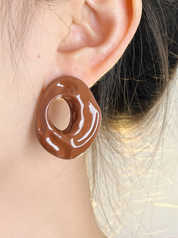 Geometric Solid Color Drop Earrings