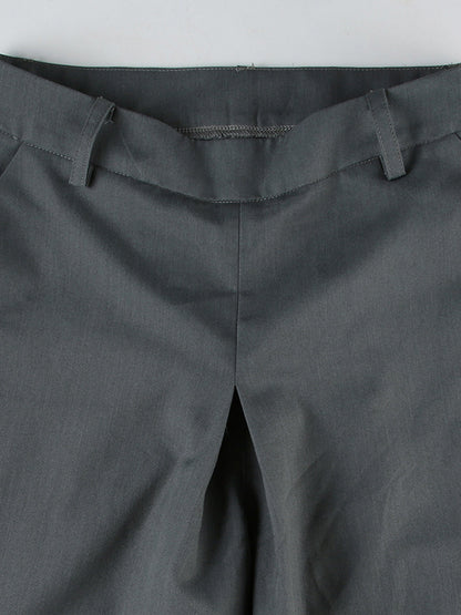 High Waisted Loose Solid Color Split-Joint Pants Trousers
