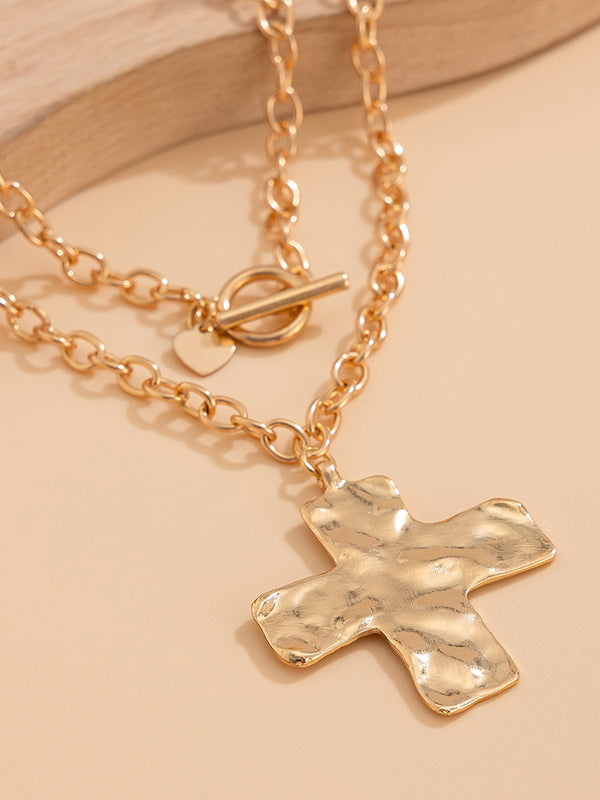 Normcore Chains Double Layered Geometric Necklaces Accessories