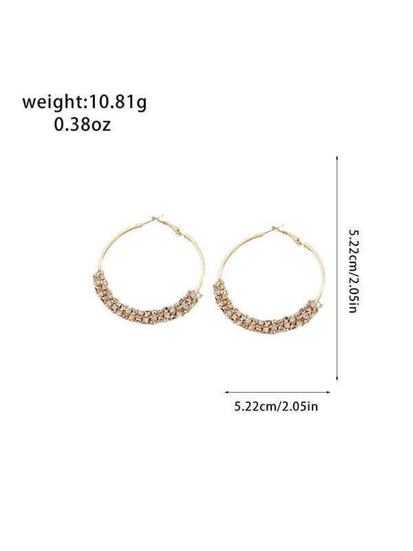 Geometric Rhine Stones Drop Earrings