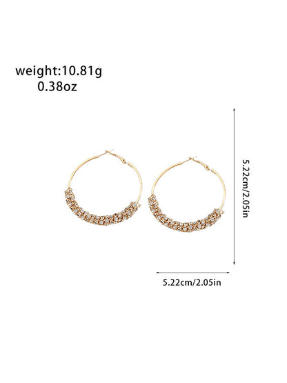 Geometric Rhine Stones Drop Earrings