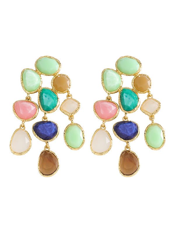 Geometric Tasseled Drop Earrings