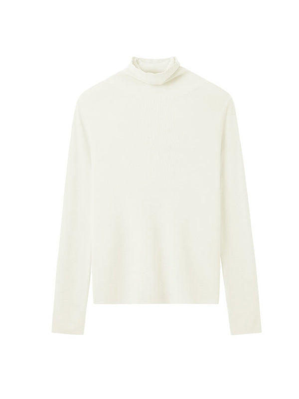 Long Sleeves Skinny Solid Color High-Neck Knitwear Pullovers Sweater Tops