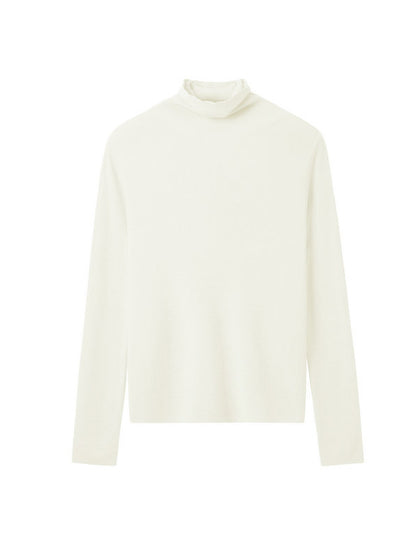 Long Sleeves Skinny Solid Color High-Neck Knitwear Pullovers Sweater Tops