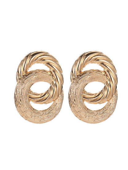 Geometric Hollow Solid Color Drop Earrings