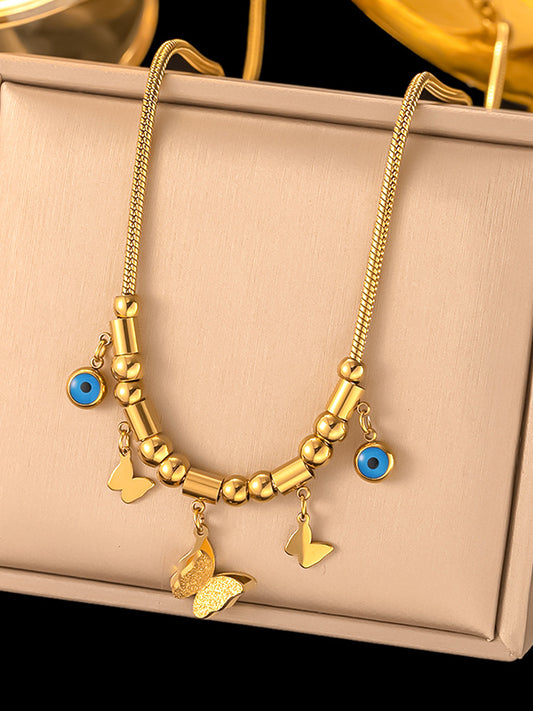 Adjustable Butterfly Shape Geometric Snake Chain Necklaces Accessories