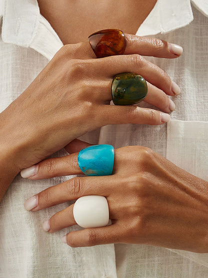 Irregularity Geometric Shiny Rings Accessories