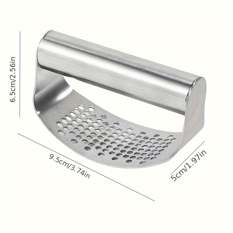 Garlic crusher, garlic masher, stainless steel garlic press tool, garlic chopper, easy to clean, easy to carry and store, kitchen supplies gadgets, (available in 4 seasons)