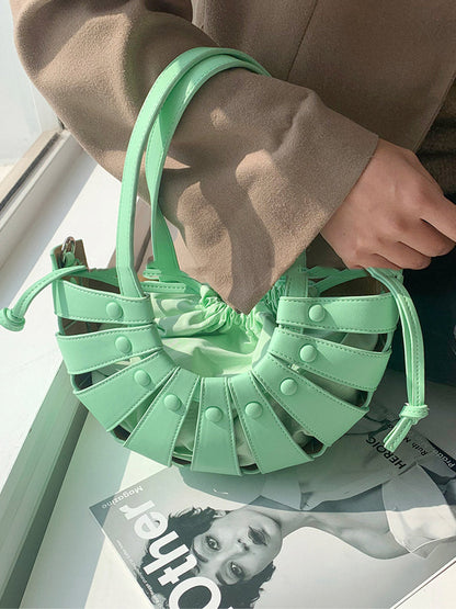 Drawstring Hollow Evening Bags & Clutches