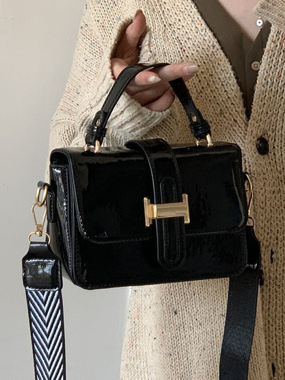 Belt Buckle Shiny Split-Joint Bags Crossbody Bags Handbags
