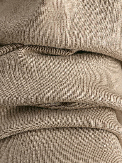 High-Low Contrast Color Split-Side V-Neck Sweater Tops + Elasticity Pants Trousers Two Pieces Set