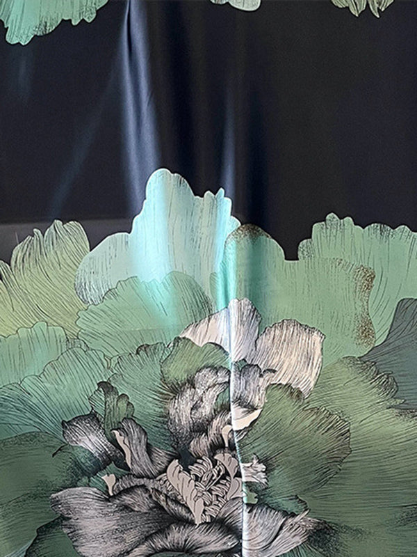 Chic Printed Contrast Color Silk Imitation Warm Shawl&Scarf