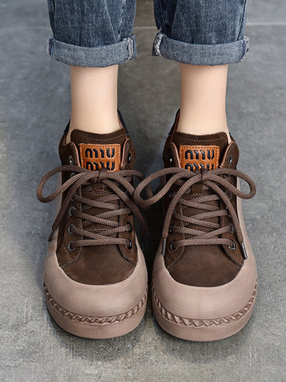 Round-Toe Tied Booties Shoes