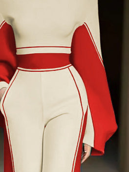 Long Sleeves Loose Striped High Neck T-Shirts Tops