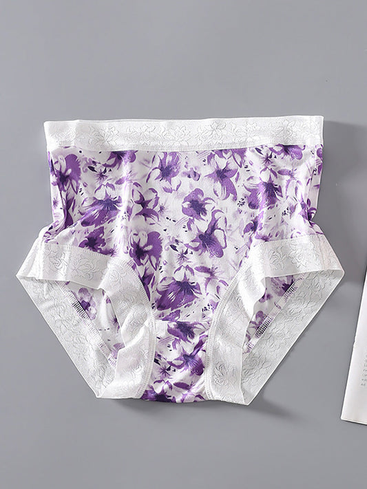 Women Sexy Flower Silk Underwear