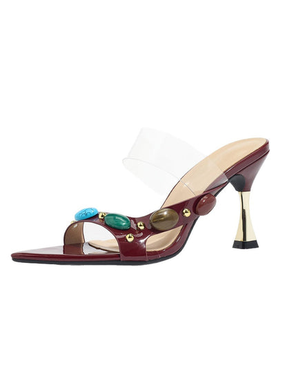 Open Toe Rhine Stones Pumps Sandals