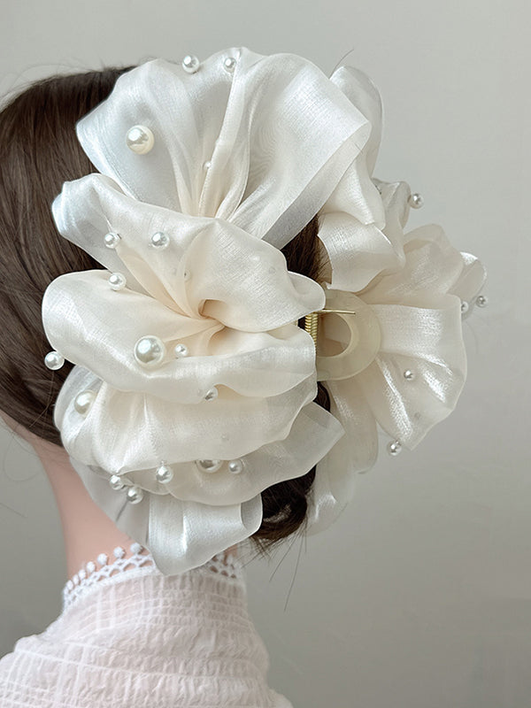 Flower Shape Gauze See-Through Clawclip Hairclaw
