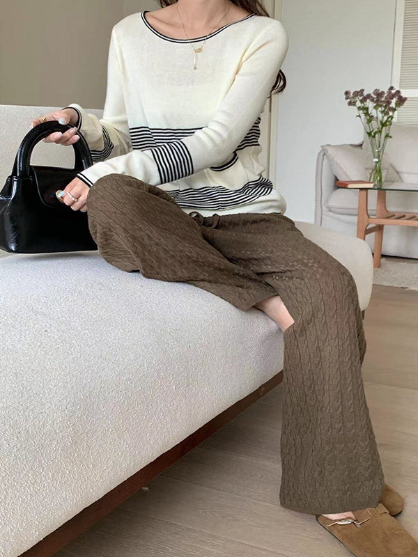 High Waisted Loose Drawstring Tied Waist Pants Trousers