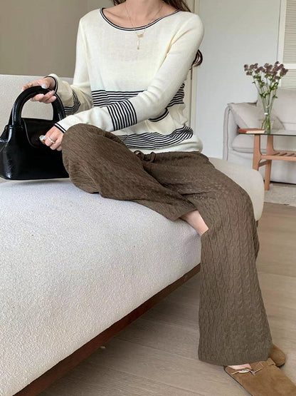 High Waisted Loose Drawstring Tied Waist Pants Trousers