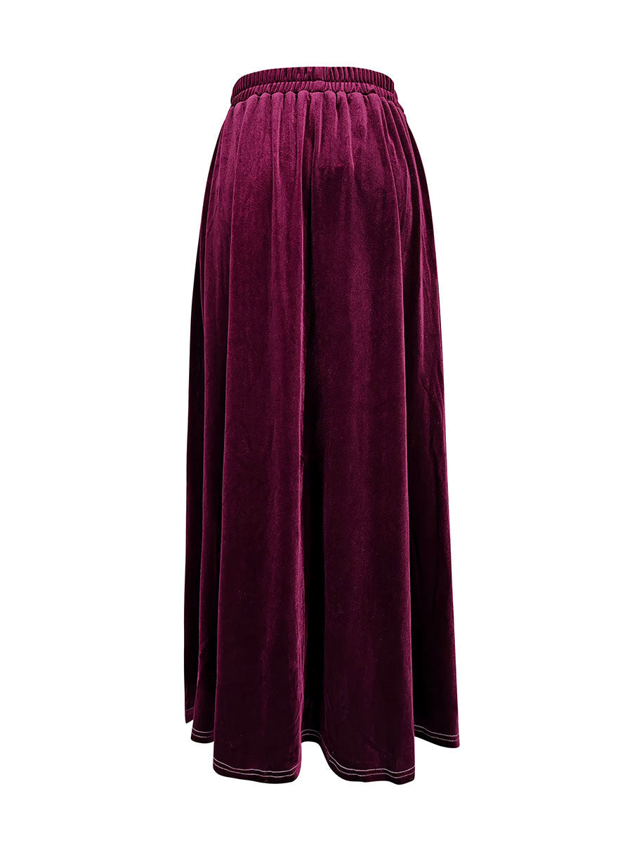 A-Line Loose Solid Color Skirts Bottoms