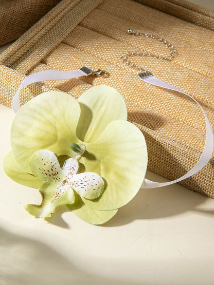 Three-Dimensional Flower Solid Color Flower Shape Necklaces Accessories