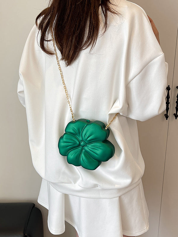 Chains Flower Shape Shiny Crossbody Bags