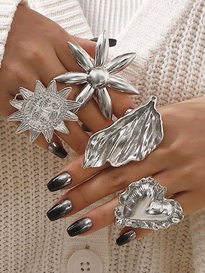 Flower Shape Geometric Rings Accessories