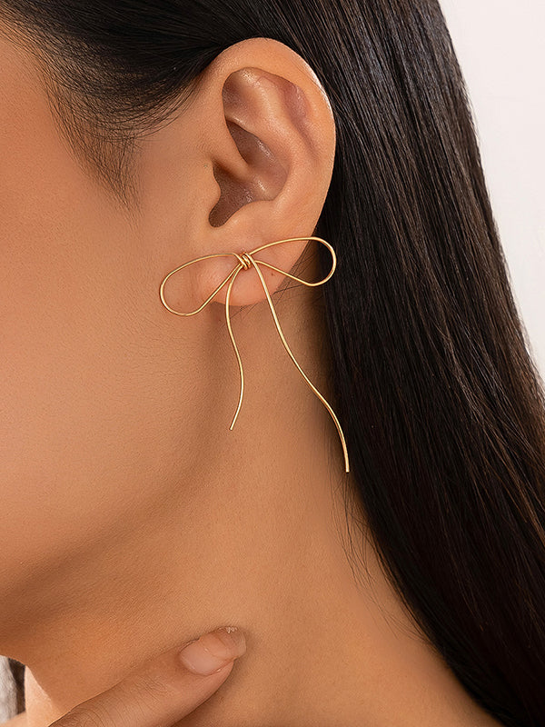 Bowknot Geometric Drop Earrings