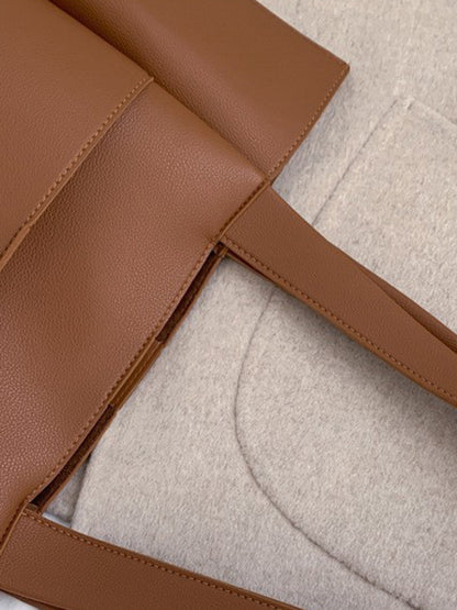 Solid Color Split-Joint Bags Shoulder Bags Tote Bags