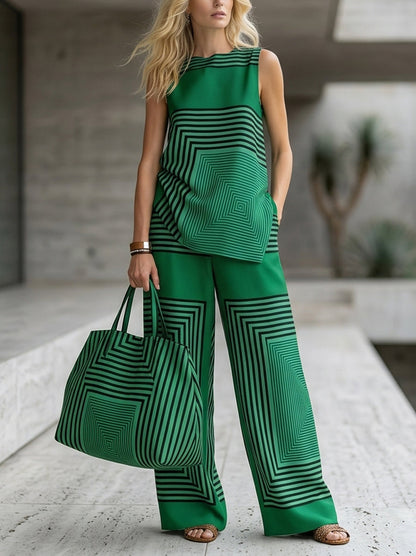 Loose Sleeveless Round-Neck Vest Top